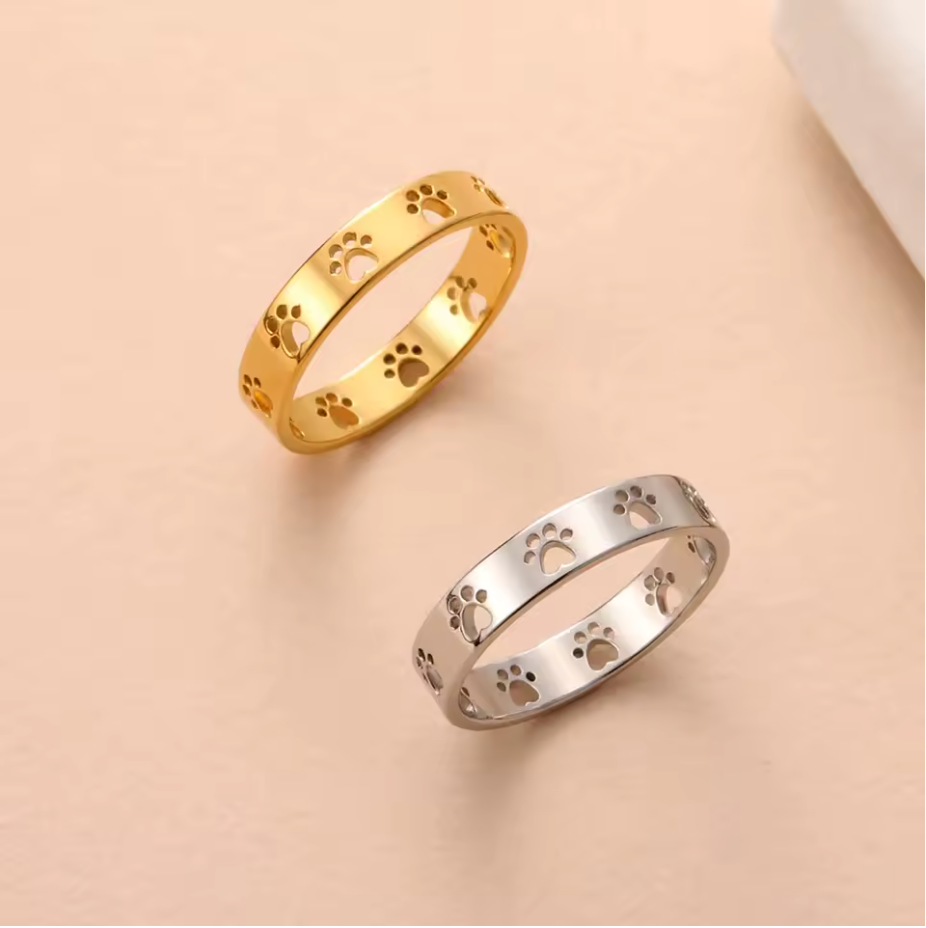 Cute Cat Dog Paw Rings