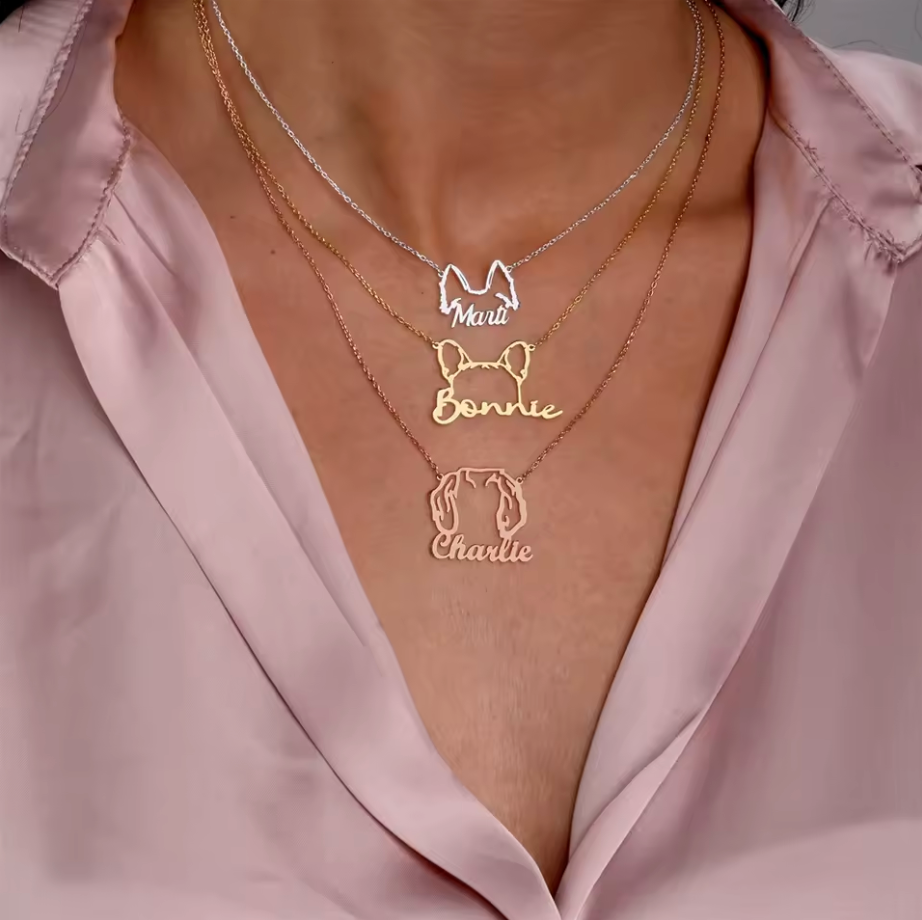 Dog Ears Necklace Pet Jewelry