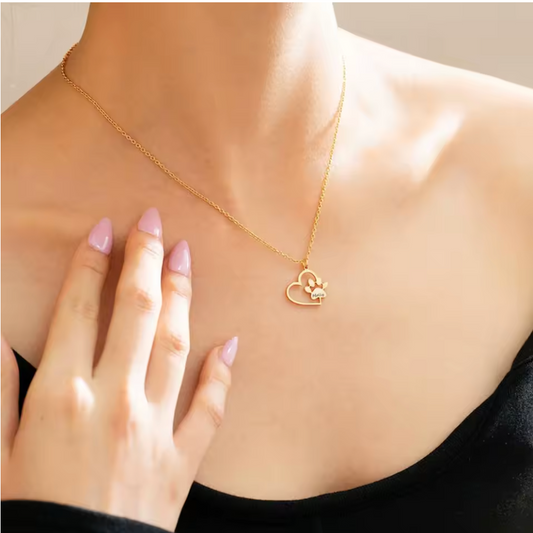 Paw with Heart Necklace